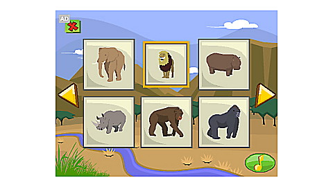 Brain Blocks Flash Cards: Land Animals